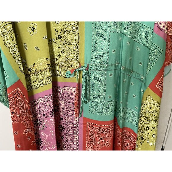 W By Worth Womens Blouse Dress Multicolor Rainbow Floral Size M - Picture 3 of 10